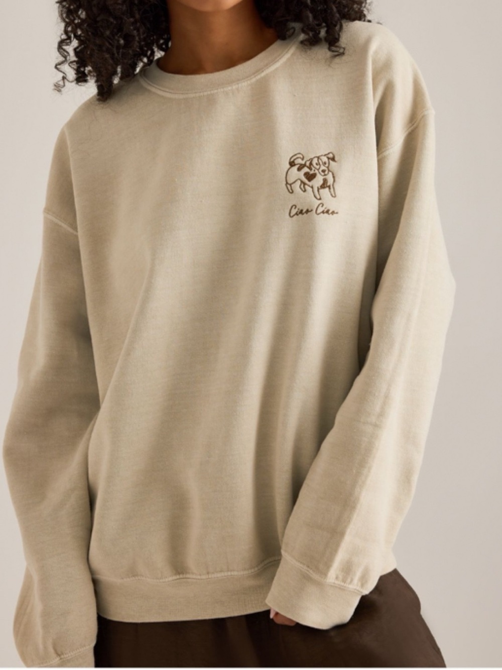 NWT Anthropologie Embroidered 100% Cotton  Dog Sweatshirt